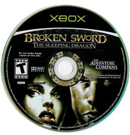 Artwork on the CD for Broken Sword: The Sleeping Dragon on the Microsoft Xbox.