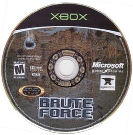 Artwork on the CD for Brute Force on the Microsoft Xbox.