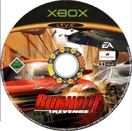 Artwork on the CD for Burnout Revenge on the Microsoft Xbox.