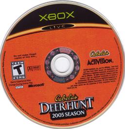 Artwork on the CD for Cabela's Deer Hunt: 2005 Season on the Microsoft Xbox.