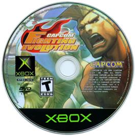 Artwork on the CD for Capcom Fighting Evolution on the Microsoft Xbox.