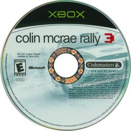 Artwork on the CD for Colin McRae Rally 3 on the Microsoft Xbox.
