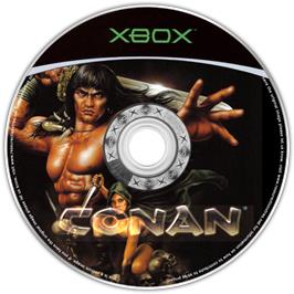 Artwork on the CD for Conan on the Microsoft Xbox.