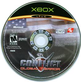 Artwork on the CD for Conflict: Global Terror on the Microsoft Xbox.