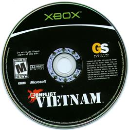 Artwork on the CD for Conflict: Vietnam on the Microsoft Xbox.