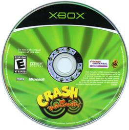 Artwork on the CD for Crash Twinsanity on the Microsoft Xbox.