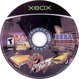 Artwork on the CD for Crazy Taxi 3: High Roller on the Microsoft Xbox.