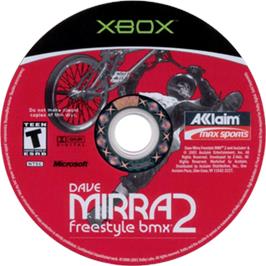 Artwork on the CD for Dave Mirra Freestyle BMX 2 on the Microsoft Xbox.