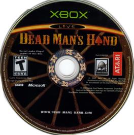 Artwork on the CD for Dead Man's Hand on the Microsoft Xbox.