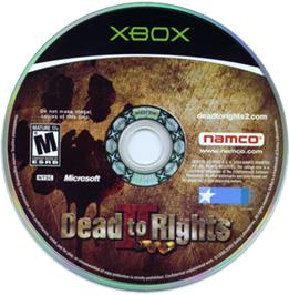 Artwork on the CD for Dead to Rights 2 on the Microsoft Xbox.