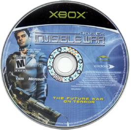 Artwork on the CD for Deus Ex: Invisible War on the Microsoft Xbox.