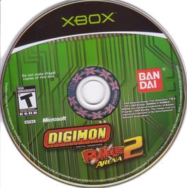 Artwork on the CD for Digimon Rumble Arena 2 on the Microsoft Xbox.