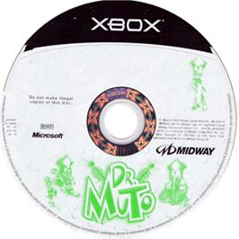 Artwork on the CD for Dr. Muto on the Microsoft Xbox.