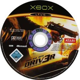 Artwork on the CD for Driv3r on the Microsoft Xbox.