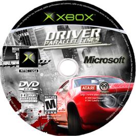 Artwork on the CD for Driver: Parallel Lines on the Microsoft Xbox.