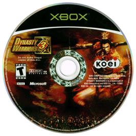 Artwork on the CD for Dynasty Warriors 3 on the Microsoft Xbox.