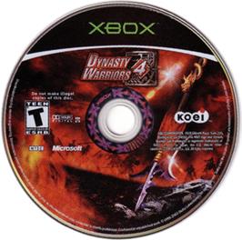 Artwork on the CD for Dynasty Warriors 4 on the Microsoft Xbox.