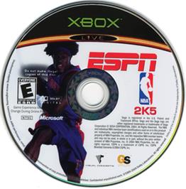 Artwork on the CD for ESPN NBA 2K5 on the Microsoft Xbox.