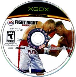 Artwork on the CD for Fight Night Round 3 on the Microsoft Xbox.