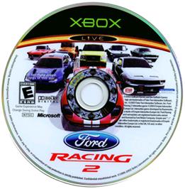 Artwork on the CD for Ford Racing 2 on the Microsoft Xbox.