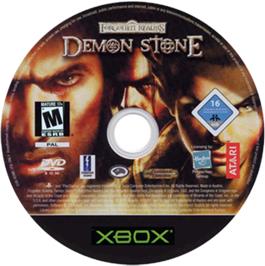Artwork on the CD for Forgotten Realms: Demon Stone on the Microsoft Xbox.
