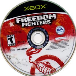 Artwork on the CD for Freedom Fighters on the Microsoft Xbox.