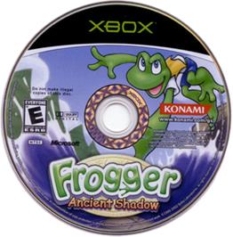 Artwork on the CD for Frogger: Ancient Shadow on the Microsoft Xbox.