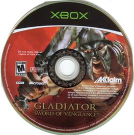Artwork on the CD for Gladiator: Sword of Vengeance on the Microsoft Xbox.