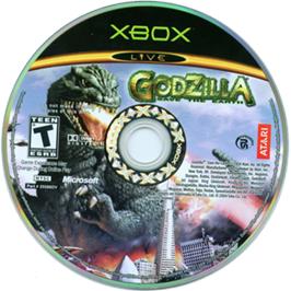 Artwork on the CD for Godzilla: Save the Earth on the Microsoft Xbox.