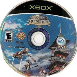 Artwork on the CD for Harry Potter: Quidditch World Cup on the Microsoft Xbox.