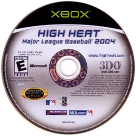 Artwork on the CD for High Heat Major League Baseball 2004 on the Microsoft Xbox.
