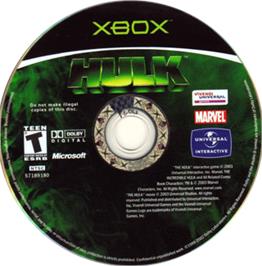 Artwork on the CD for Hulk on the Microsoft Xbox.