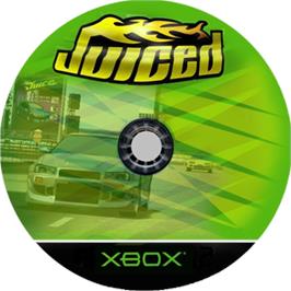 Artwork on the CD for Juiced on the Microsoft Xbox.