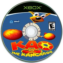 Artwork on the CD for Kao the Kangaroo Round 2 on the Microsoft Xbox.