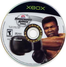 Artwork on the CD for Knockout Kings 2002 on the Microsoft Xbox.