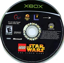 Artwork on the CD for LEGO Star Wars: The Video Game on the Microsoft Xbox.