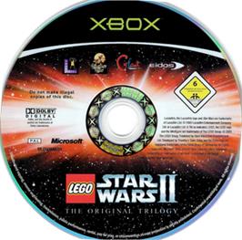 Artwork on the CD for LEGO Star Wars 2: The Original Trilogy on the Microsoft Xbox.