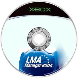 Artwork on the CD for LMA Manager 2004 on the Microsoft Xbox.