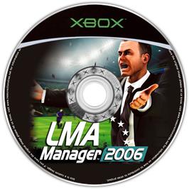 Artwork on the CD for LMA Manager 2006 on the Microsoft Xbox.