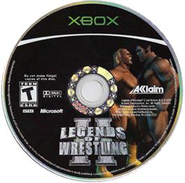 Artwork on the CD for Legends of Wrestling 2 on the Microsoft Xbox.