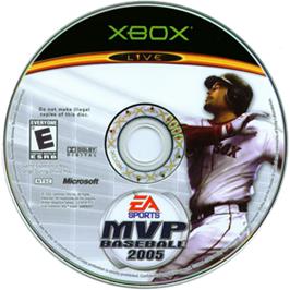 Artwork on the CD for MVP Baseball 2005 on the Microsoft Xbox.