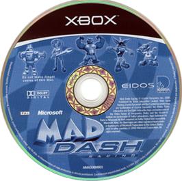 Artwork on the CD for Mad Dash Racing on the Microsoft Xbox.