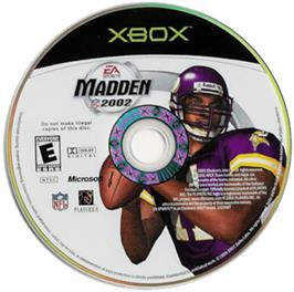 Artwork on the CD for Madden NFL 2002 on the Microsoft Xbox.