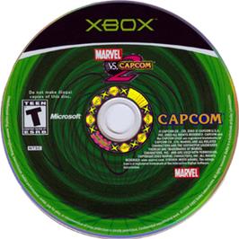 Artwork on the CD for Marvel vs. Capcom 2 on the Microsoft Xbox.