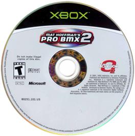 Artwork on the CD for Mat Hoffman's Pro BMX 2 on the Microsoft Xbox.