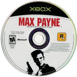Artwork on the CD for Max Payne on the Microsoft Xbox.