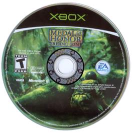 Artwork on the CD for Medal of Honor: Rising Sun on the Microsoft Xbox.