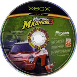 Artwork on the CD for Midtown Madness 3 on the Microsoft Xbox.