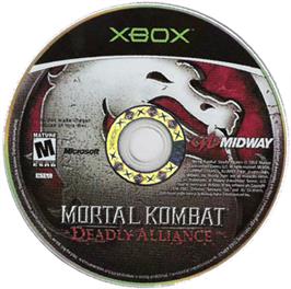 Artwork on the CD for Mortal Kombat: Deadly Alliance on the Microsoft Xbox.