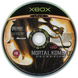 Artwork on the CD for Mortal Kombat: Deception on the Microsoft Xbox.